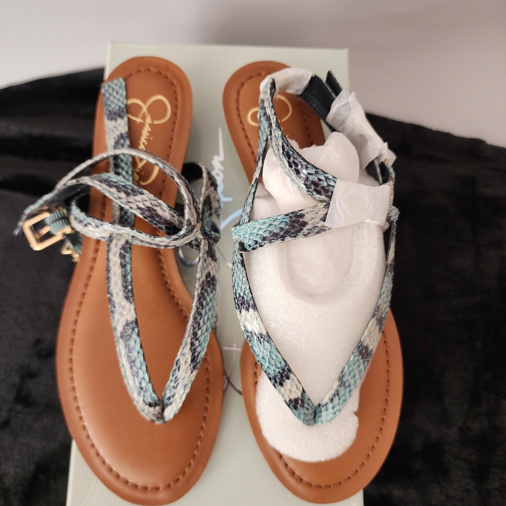 Jessica Simpson Blue and Black Sandals - Picture 3 of 4